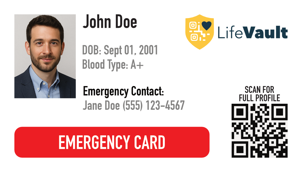 Life<strong>Vault</strong> Emergency Card